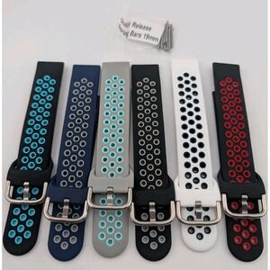 6-Pack Sport Silicone Watch Bands For Smartwatch 20mm